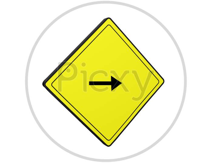 3D Traffic Road Right Shape Signal Vector Image