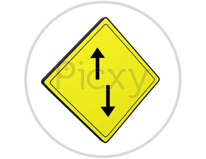 3D Traffic Signal Icon Shapes Two Way Vector Image