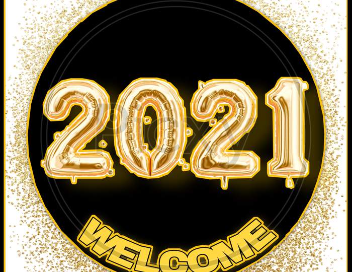 Happy New year, welcome 2021, design
