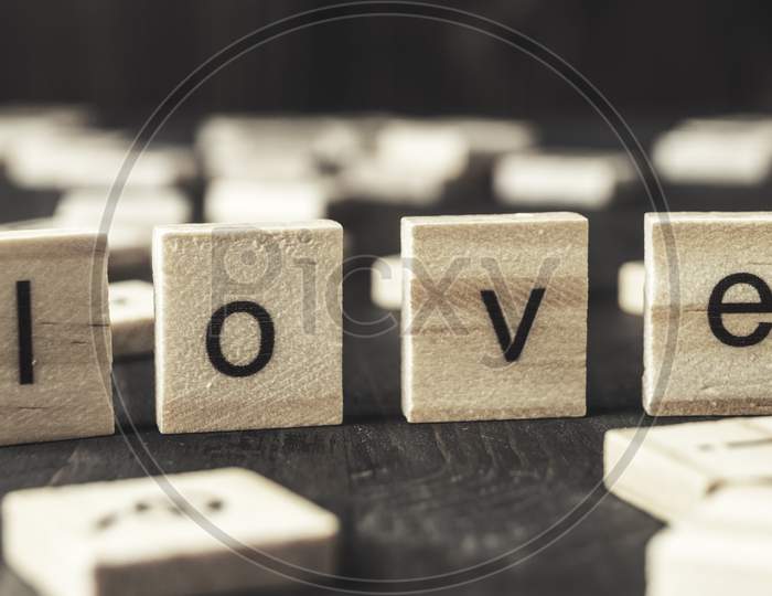 Word  Love Written On Wooden Blocks