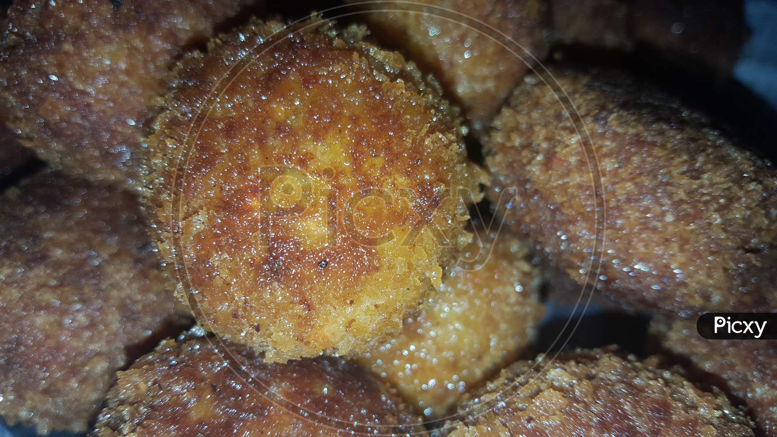Closeup View Of Fried Pizza Bombs Or Pizza Balls Are Altered Form Of Pizza.