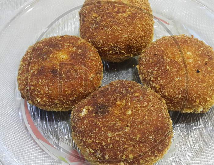 Closeup View Of Fried Pizza Bombs Or Pizza Balls Are Altered Form Of Pizza.