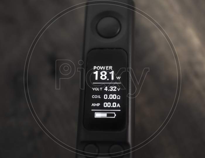 Digital Screen Of An E-Cigarette