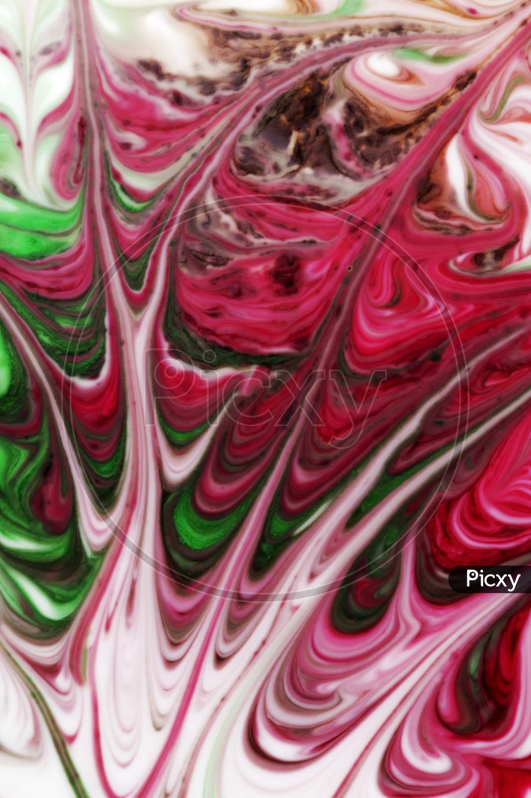 Colorful Liquid Paints Mixed Together