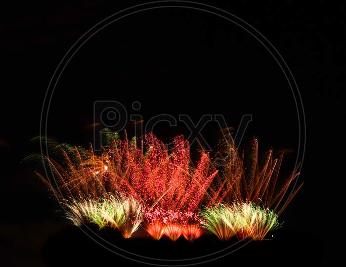 Vibrant Colors In A Firework Display