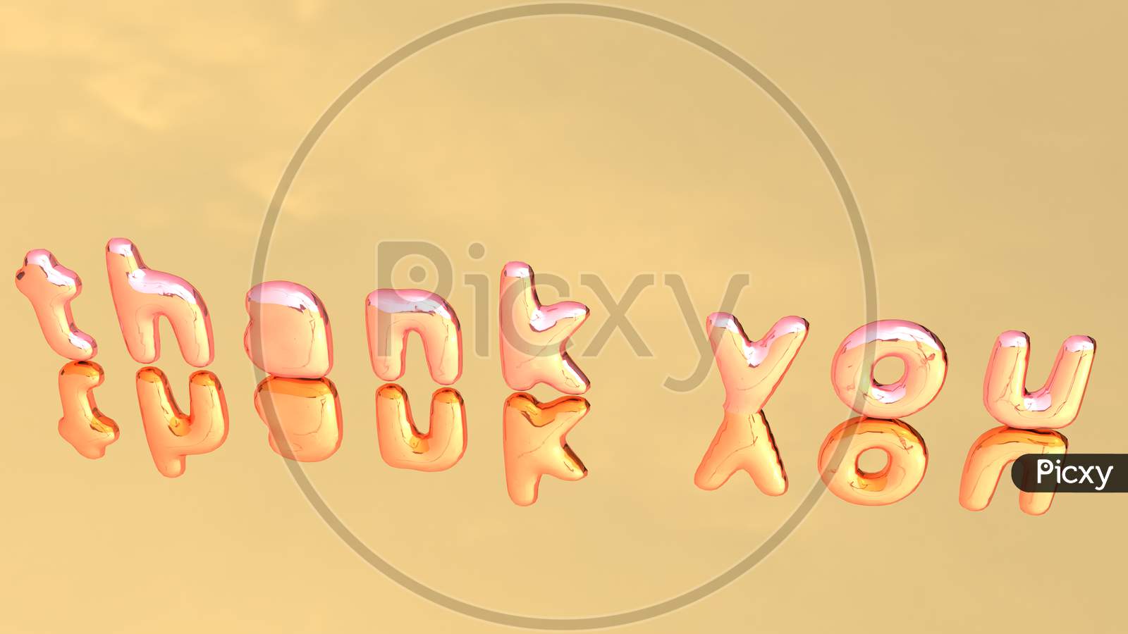 Letter Thank You With 3D Shapes On A Beautiful Background.