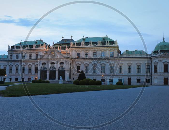 Outside Belvedere Palace in Vienna, Austria