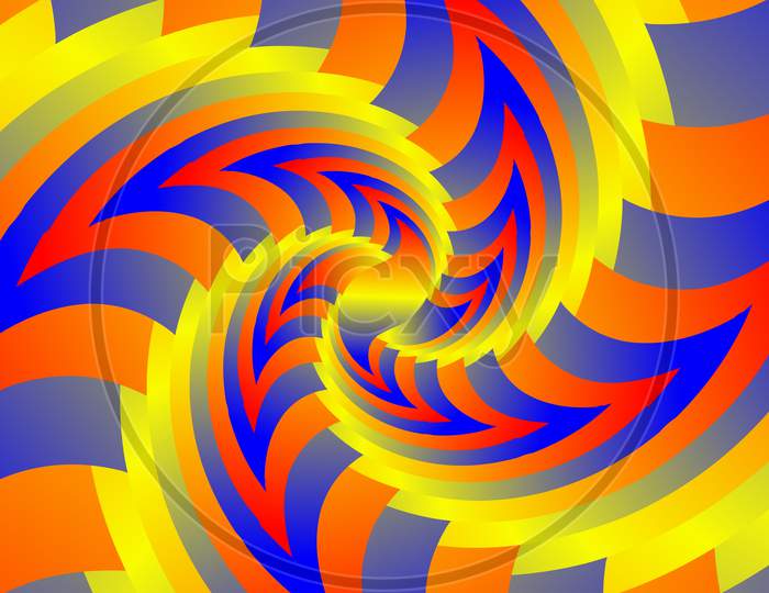 Infinite Geometry Fractal Background Of Spiral Jigsaw Puzzle
