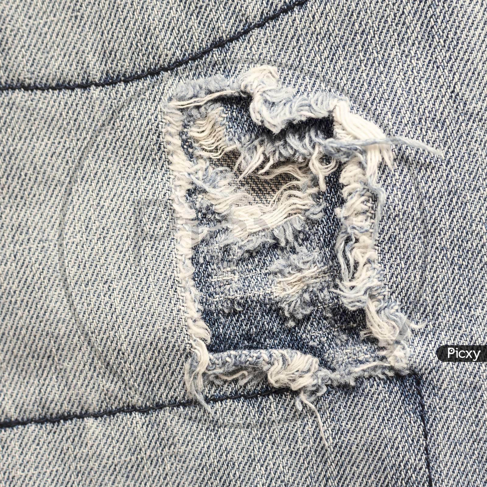 Denim Jeans Texture With Old Torn