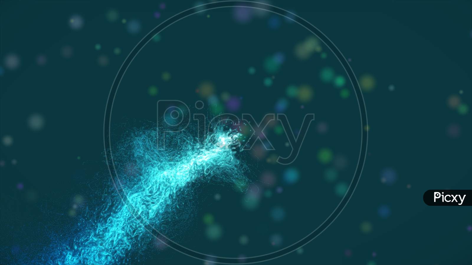 Abstract Texture Background With Glittery Colored Shiny Bokeh Spheres