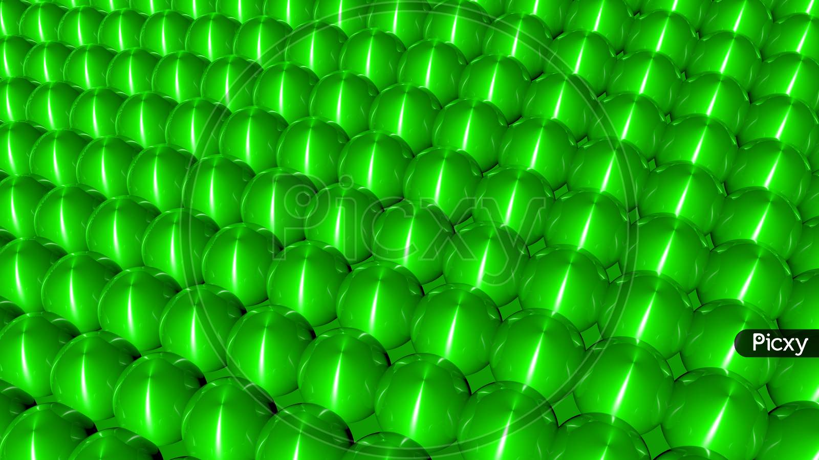 Bright Colorful, Dynamic And Shiny Solid Spheres Floating In A Wavy Background.