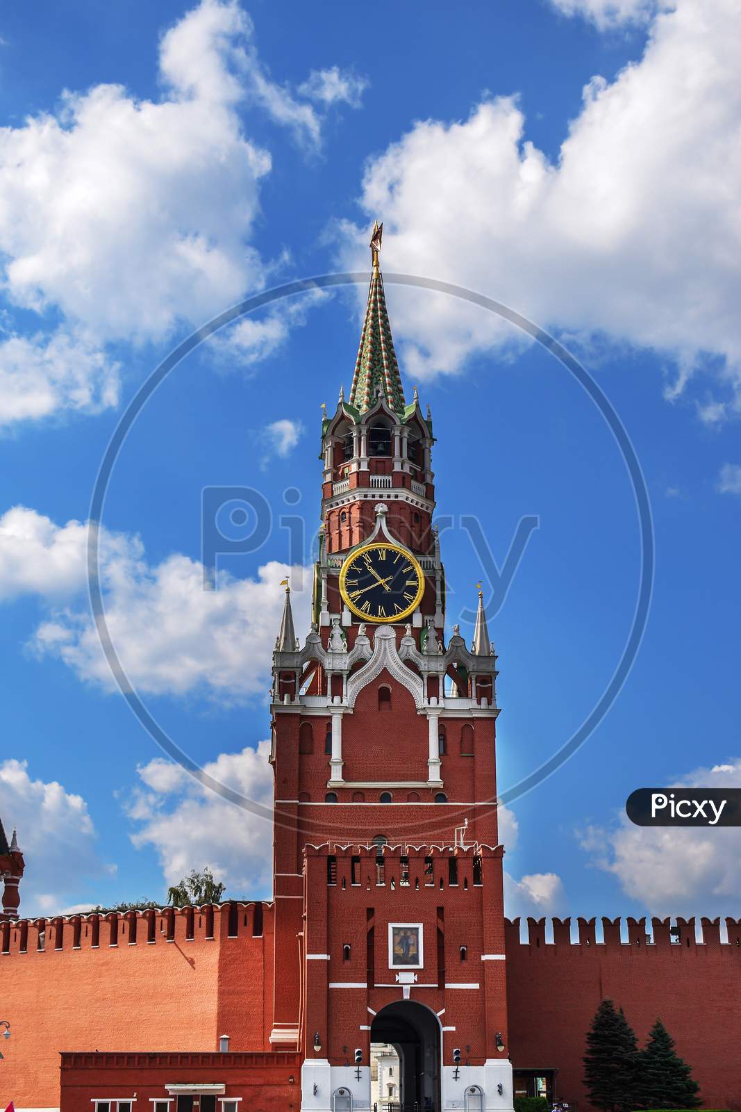 Spasskaya Tower On Red Square In Moscow