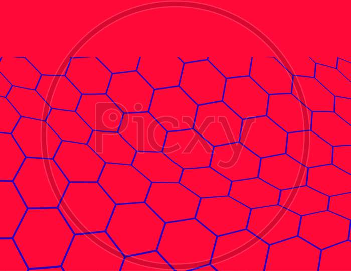Abstract Hexagon Background: Abstract Of Colorful Hexagon With Rings