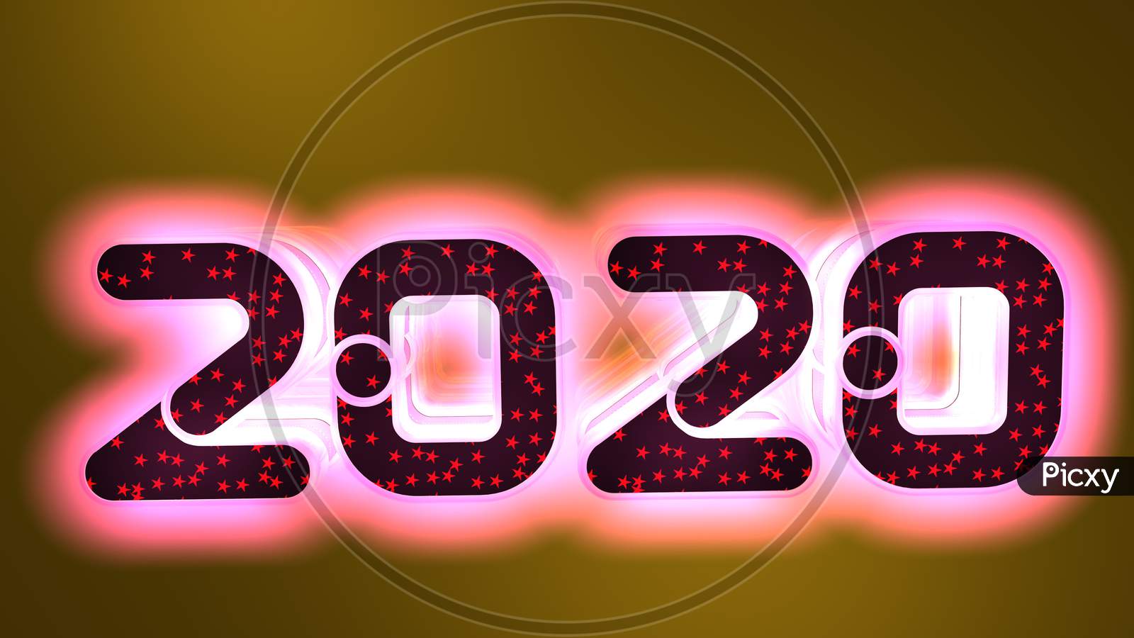 2020 Typography On A Golden Background.
