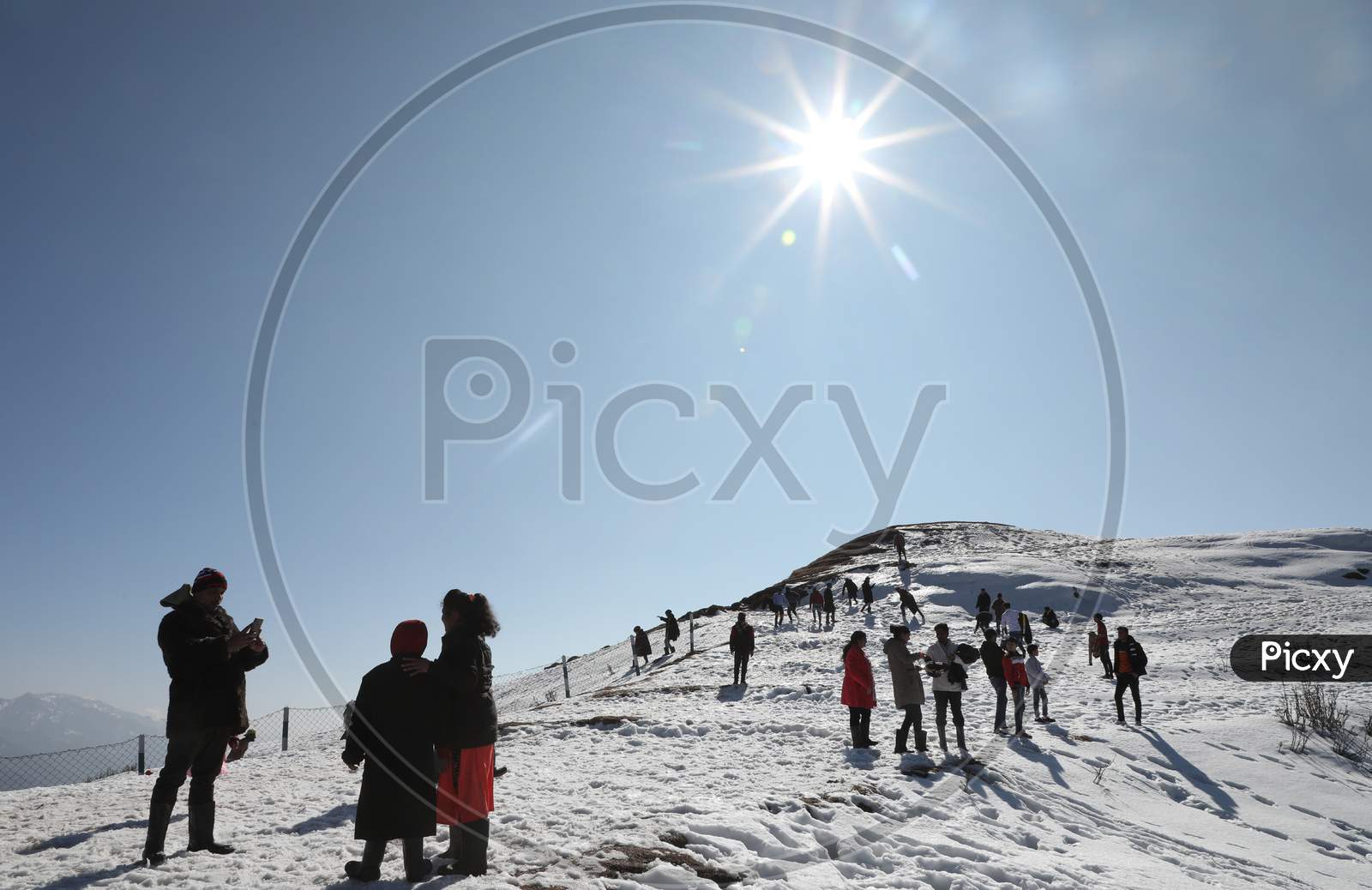 Tourist Enjoy At Snow Cover Area In Nathatop Near Patnitop About 110Km From Jammu On Sunday10 Jan,2021.