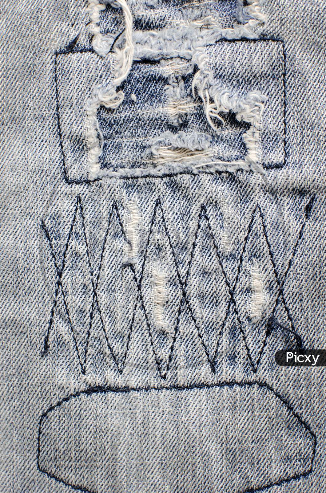 Denim Jeans Texture With Old Torn