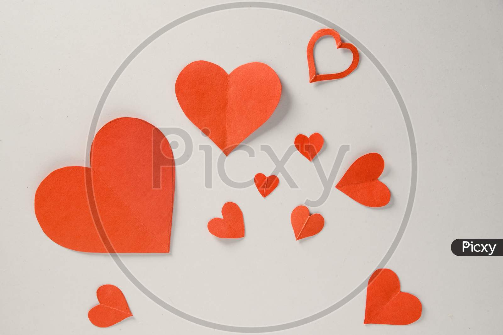 Valentine'S Day Background. Gifts, Candle, Confetti, Envelope On Pastel White Background. Valentines Day Concept. Flat Lay, Top View, Copy Space