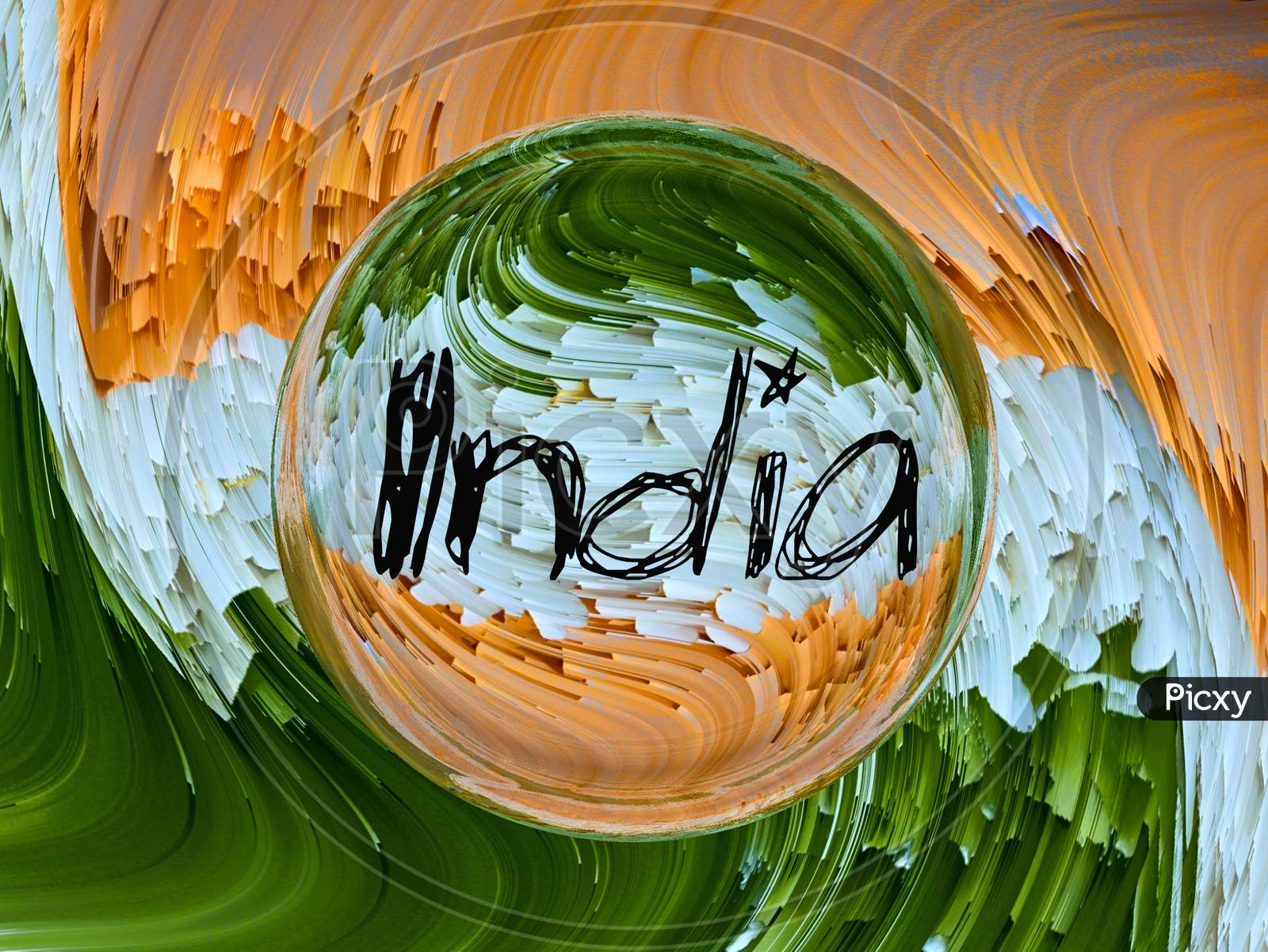 India Tricolor saffron white green flag