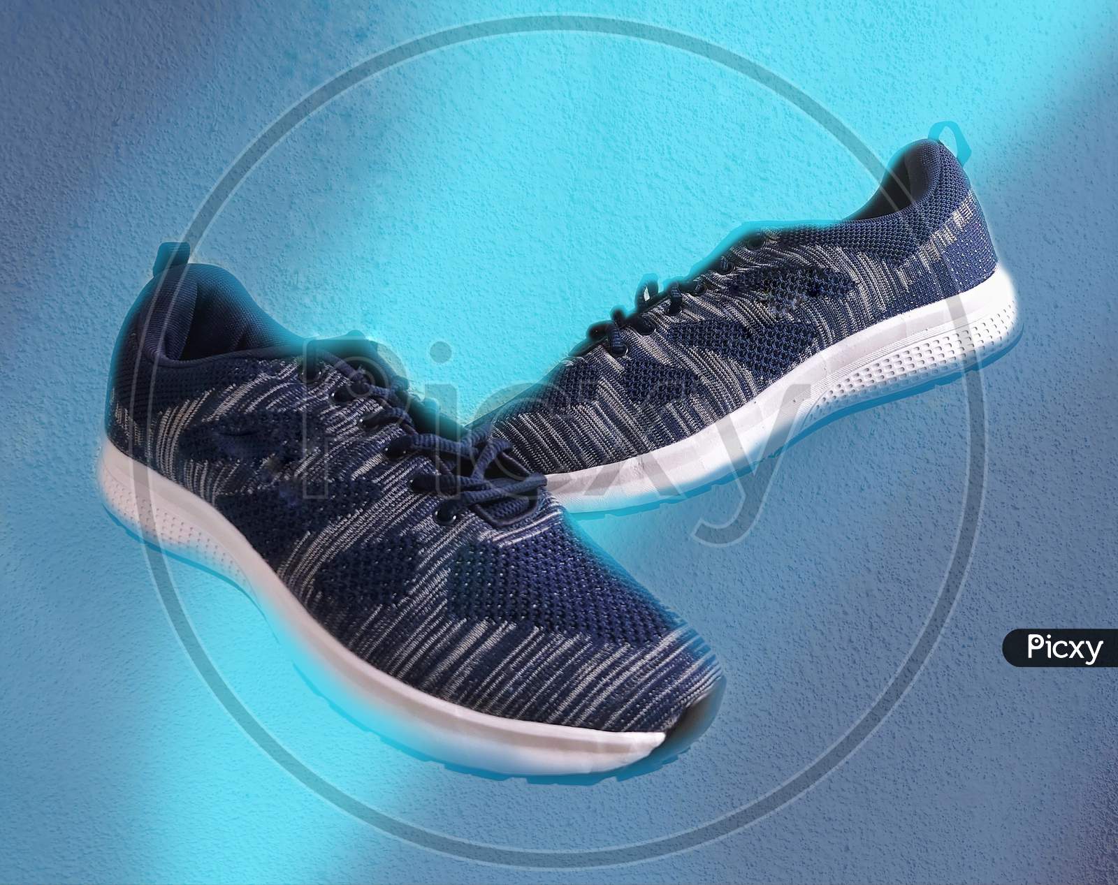 Sport shoes isolated, blue sport shoe