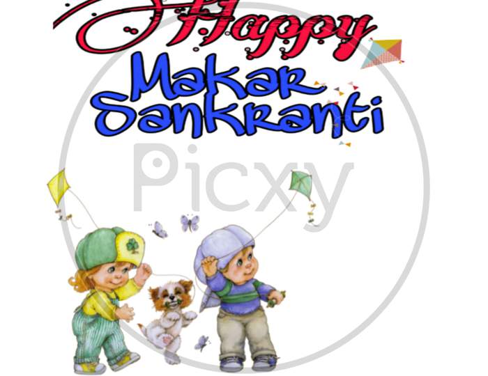 Happy makar Sankranti 3D illustration