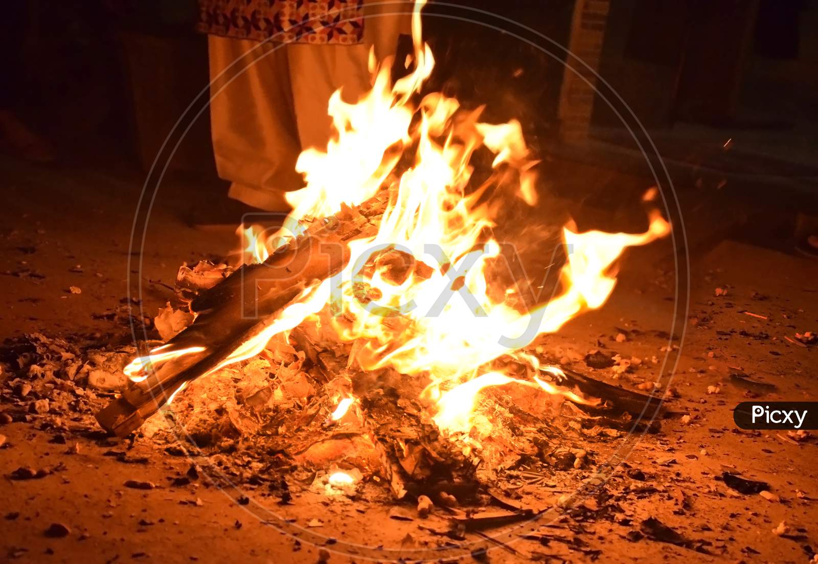Bonfire during Lohri Festival