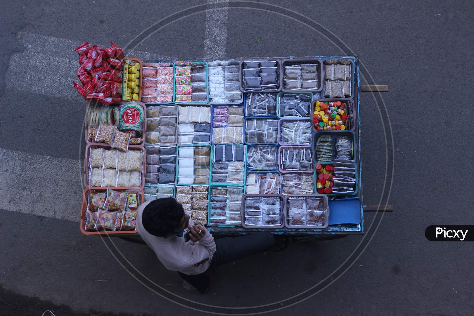 Street vendor selling dry fruits