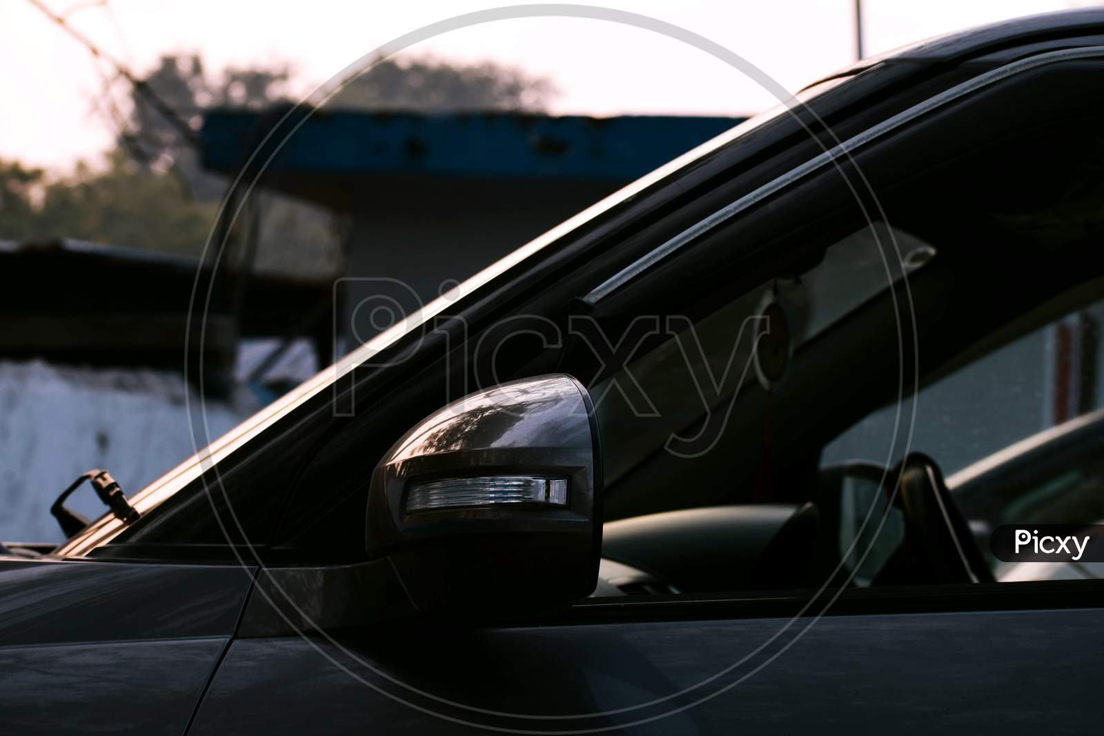 Beautiful Picture Of Mirror Of The Car.Interior Car, Selective Focus On Subject