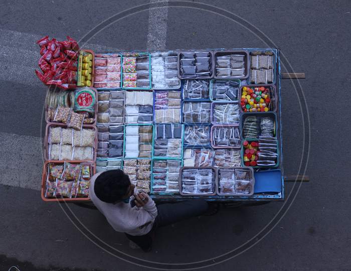 Street vendor selling dry fruits