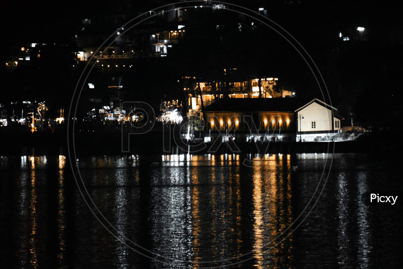 Beautiful Picture Of House And Light Reflexion On Lake. Selective Focus On Subject, Nainital Uttarakhand India