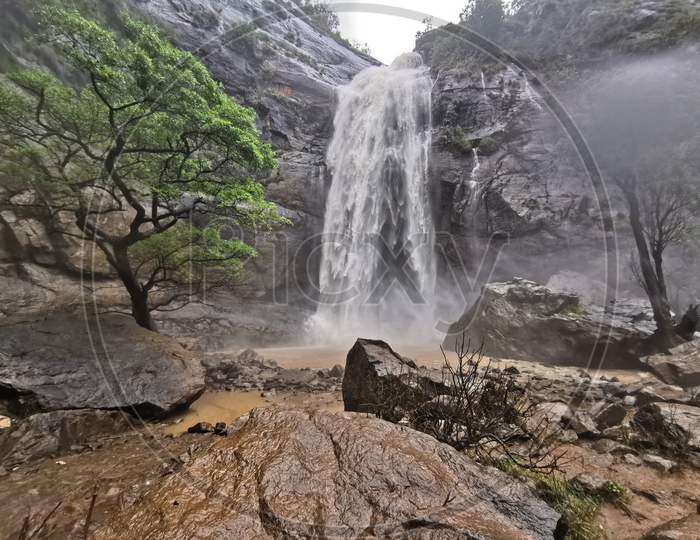 Agaya Gangai waterfalls in Kolli hills, Tamilnadu.