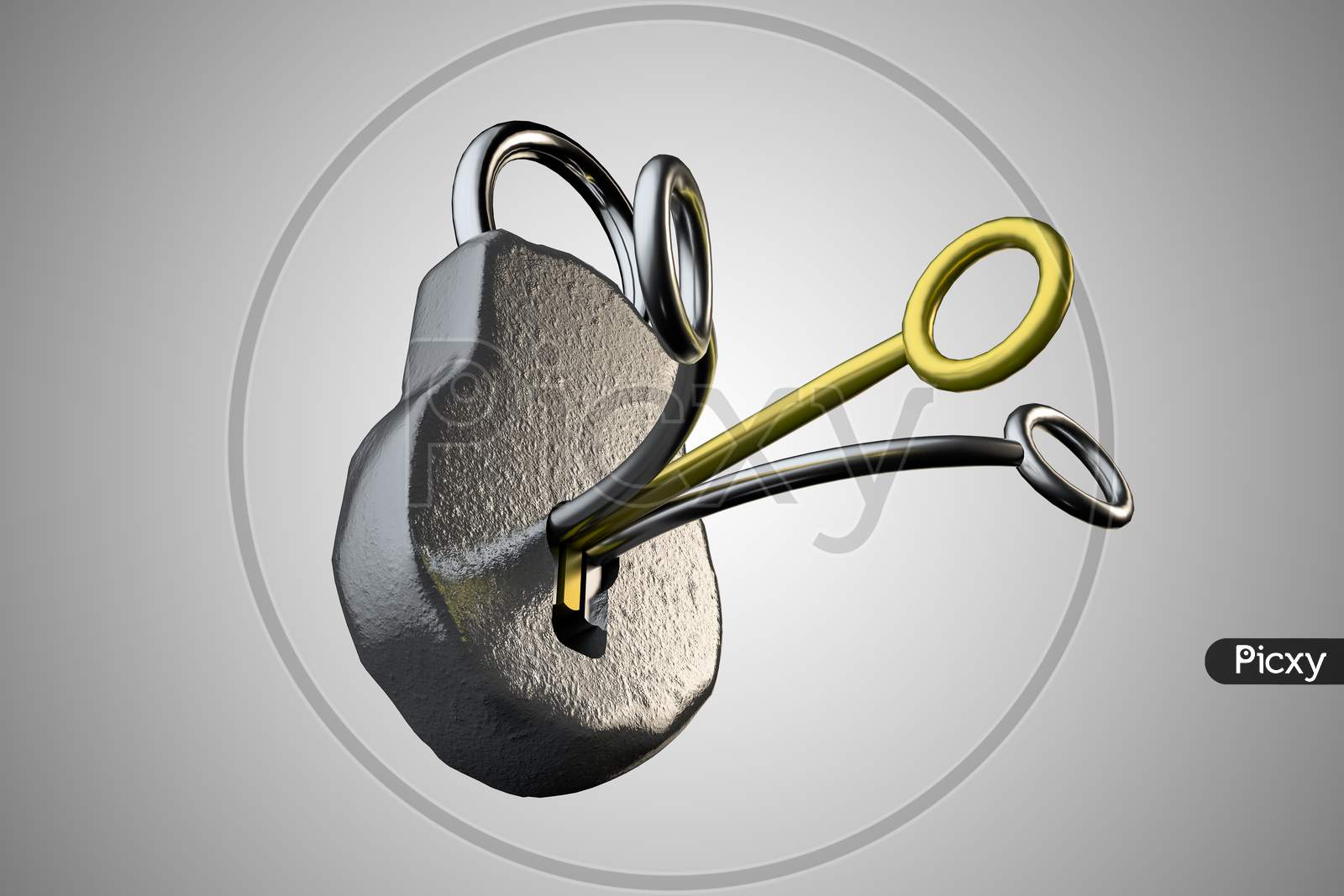 Padlock With A Golden Key Demonstrating Competitive Advantage Corporate Concept. 3D Illustration