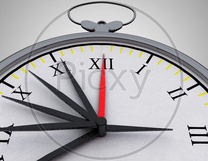 A Red Clock Pointer Demonstrating Competitive Advantage Corporate Concept. 3D Illustration