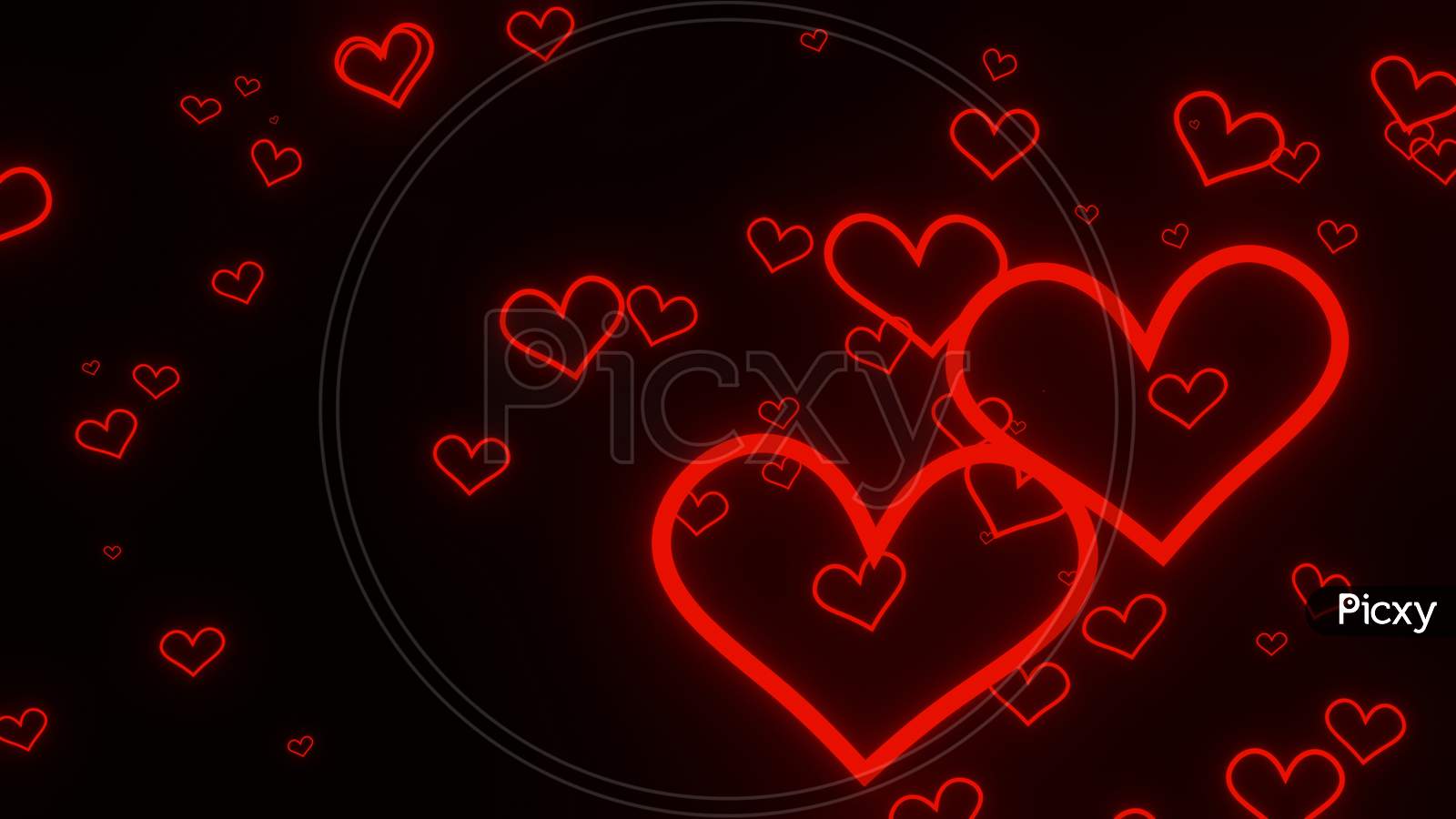 Valentine Red Hearts Falling Backdrop 