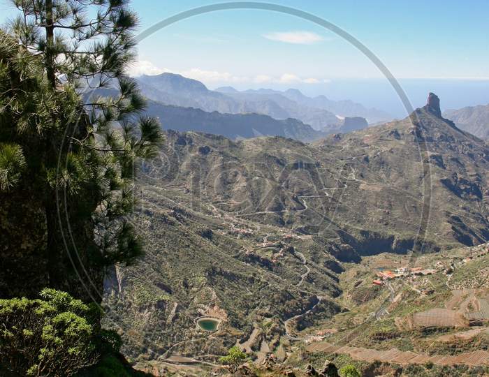 A Scenic View Of The Mountains And Valleys In Gran Canaria
