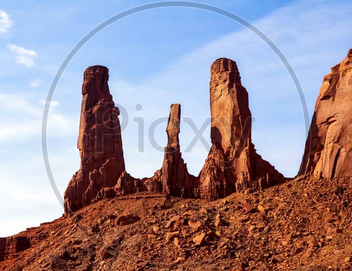 Rock Stacks In Monument Valley Utah