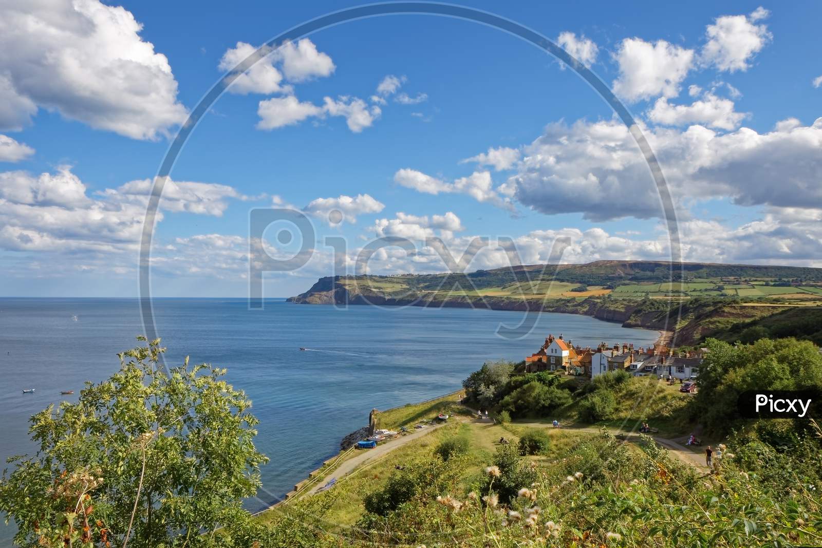 Robin Hoods Bay, North Yorkshire/Uk - August 22 : View Of Robin Hood'S Bay North Yorkshire On August 22, 2010. Unidentified People