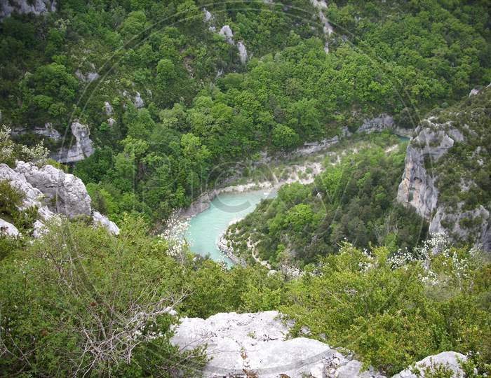 Beautiful view into the Gorges du Verdon in the south of France.
