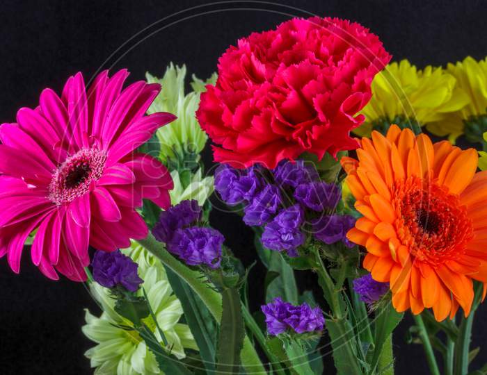 Bunch Of Vivid Coloured Flowers