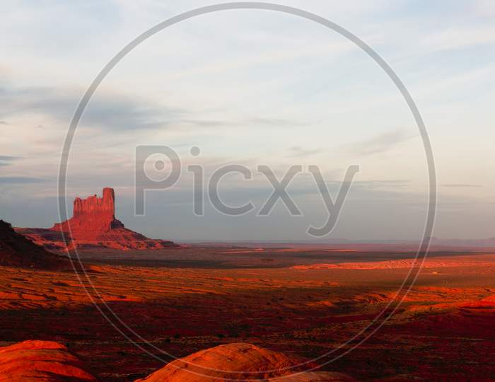 Sun Fading Over Monument Valley