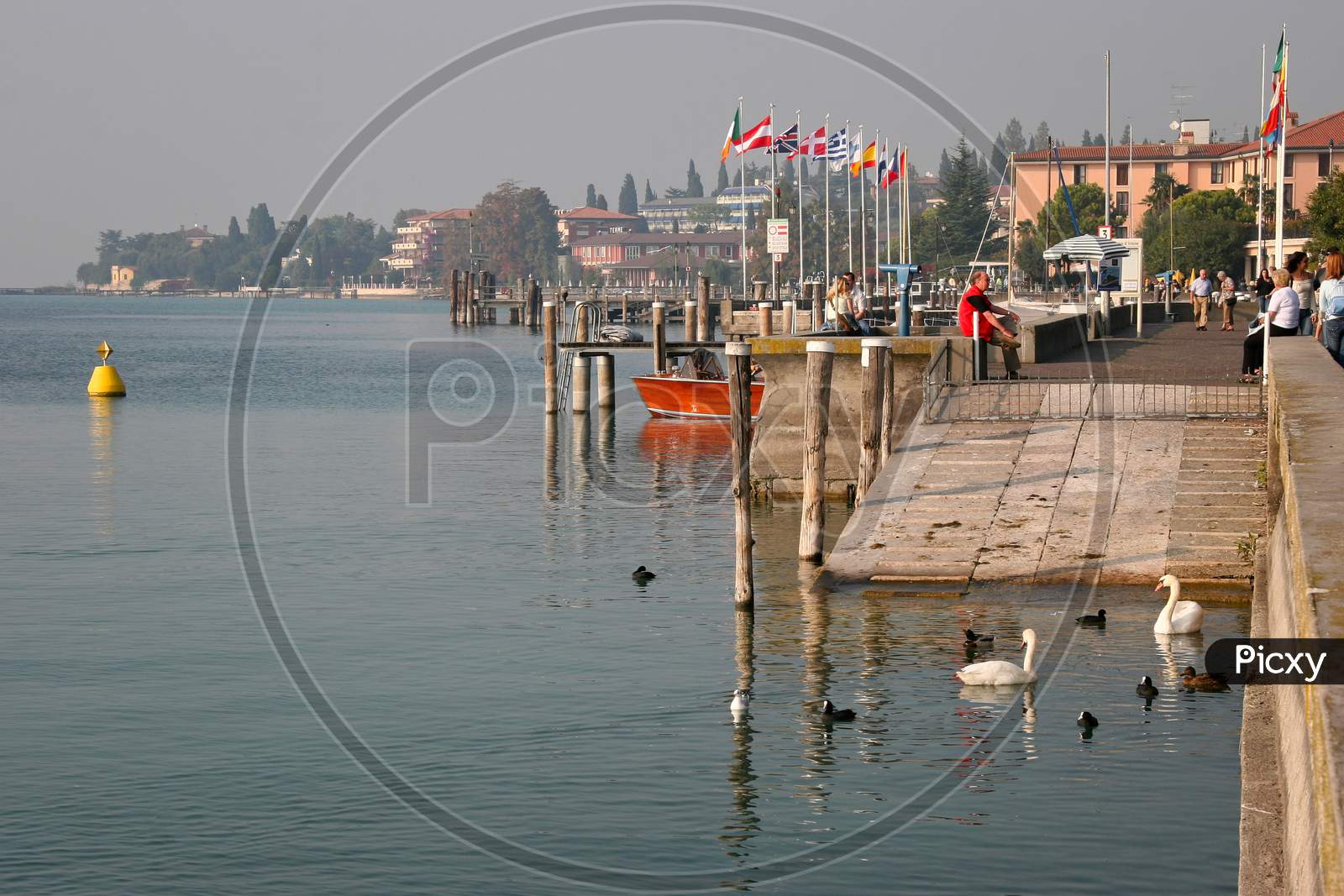 View Of Lake Garda And The Shoreline At Sirmione