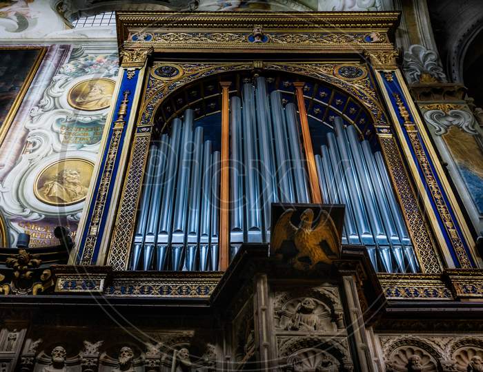 Organ In The Cathedral (Duomo) In Monza