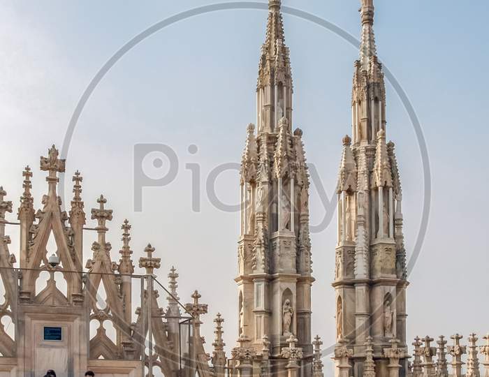 People On The Roof Of The Duomo In Milan
