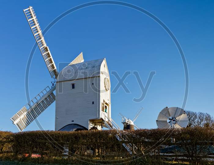 Clayton, East Sussex/Uk - January 3 : Jack And Jill Windmills On A Winter'S Day In Clayton East Sussex On January 3, 2009. Unidentified Person.