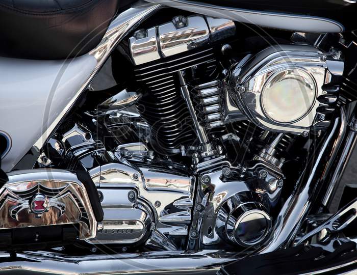 Sacramento, California/Usa - August 5 : Close-Up Of An Harley Davidson Motorcycle In Sacramento On August 5, 2011