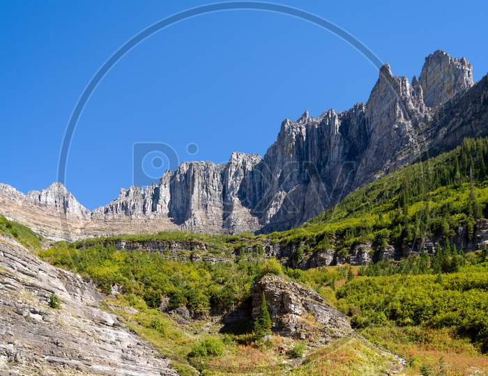 Scenic View Of Glacier National Park