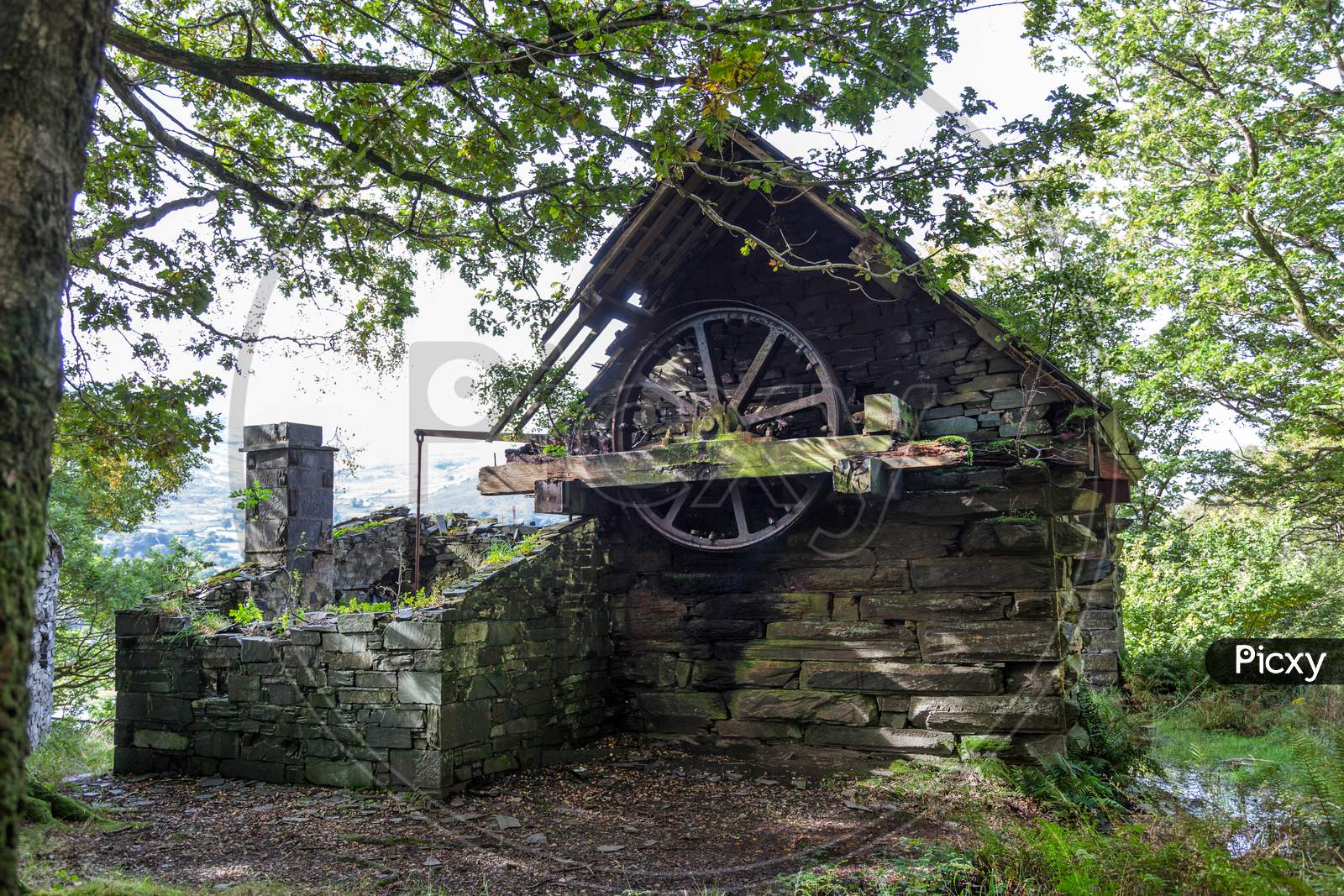 Derelict Building In The Old Slate Mine At Llanberis
