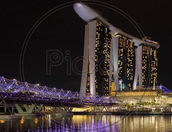 Night-Time View Of Singapore