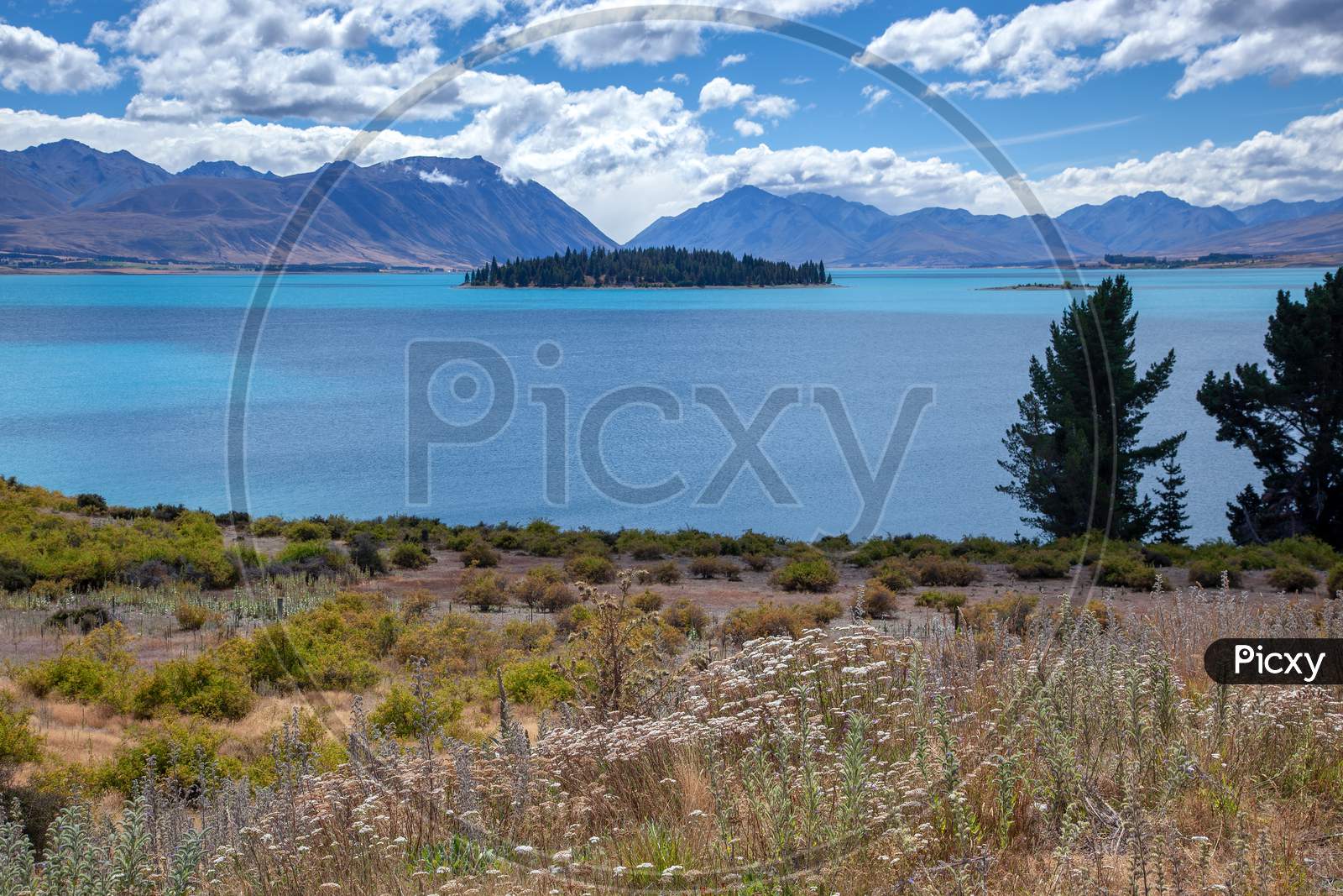 Scenic View Of Colourful Lake Tekapo
