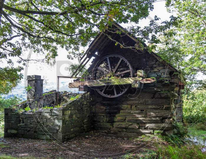 Derelict Building In The Old Slate Mine At Llanberis