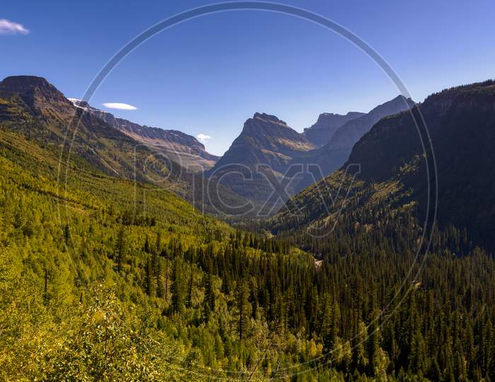 Scenic View Of Glacier National Park